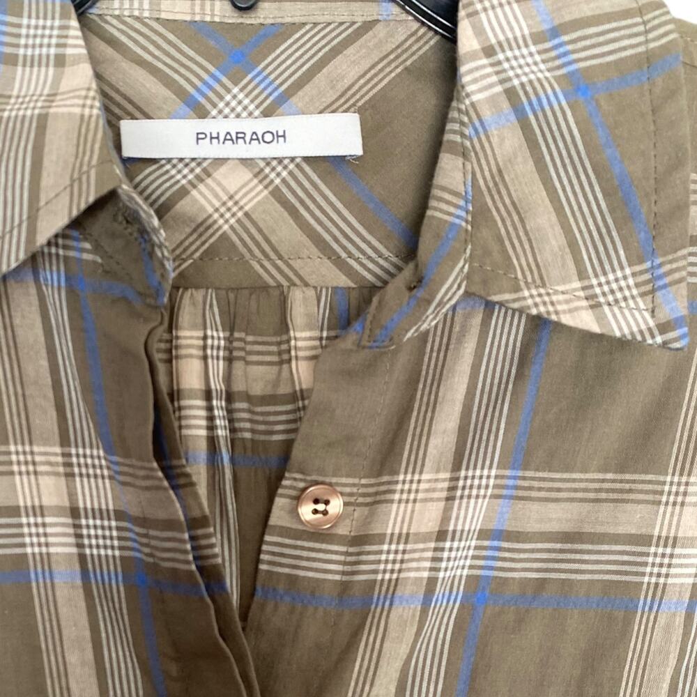 Pharaoh Collection Japanese Plaid Button Dress Size 2/Medium - Picture 7 of 8